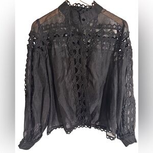 Cut out long sleeve dress shirt